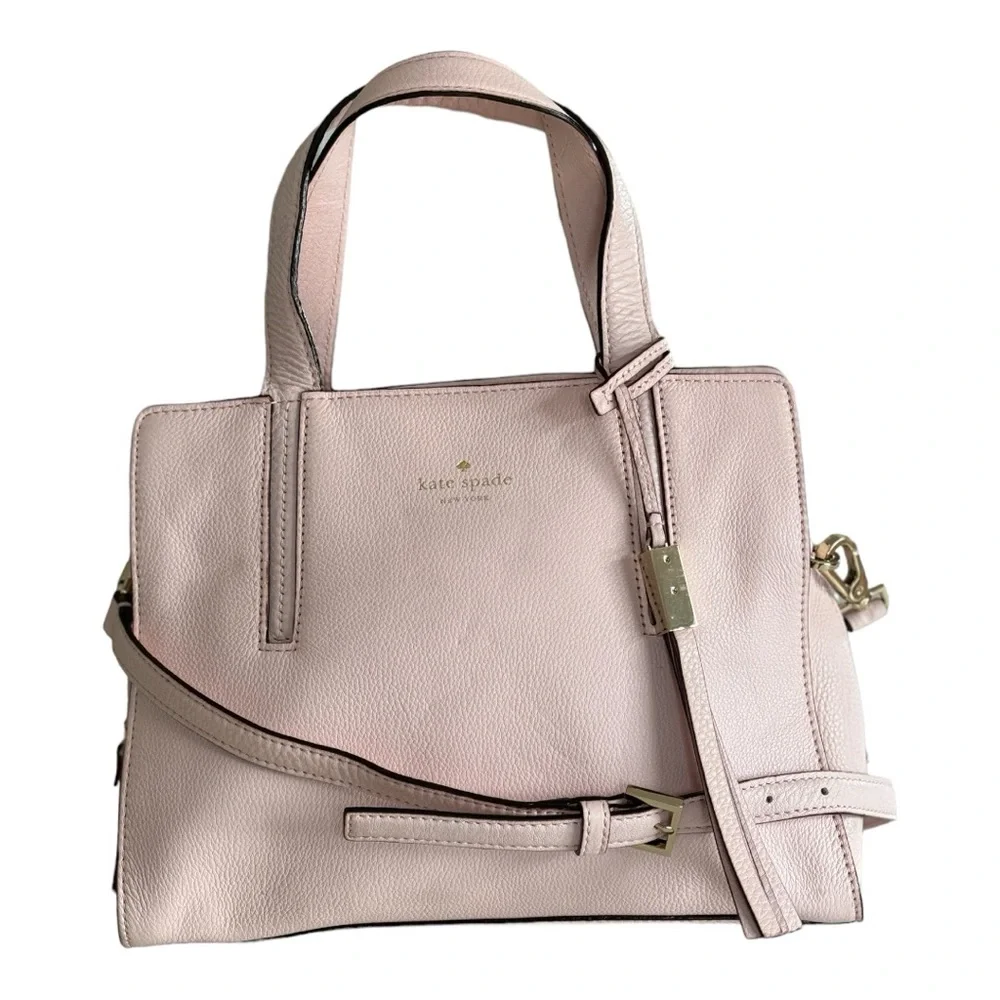 Kate Spade pebbled leather handbag with 14-karat gold plated hardware. - Picture 2 of 10